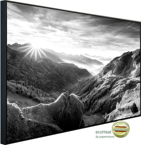 papermoon EcoHeat Infrarotheizung Landschaft Schwarz Weiss mit Matt-Effekt und App-Steuerung - Bild 1