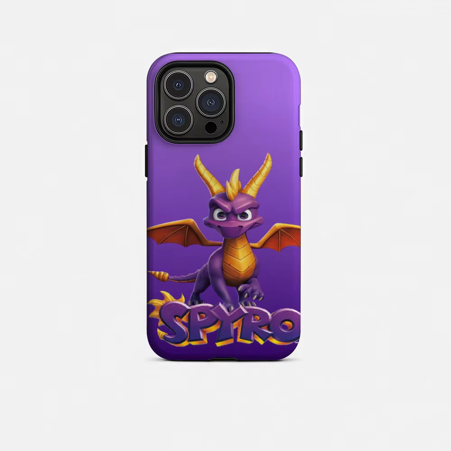 Game S Spyro Series Dragon Handyhülle für iPhone 17 16 15 14 13 12 Pro Max Plus in Weiß und Lila mit glänzender HD-Doppelschicht-Flüssigkeitshartschale - Bild 4