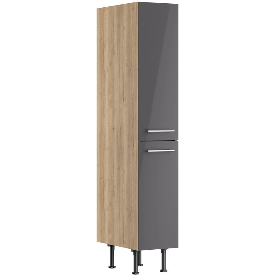 Optifit Küchen-Midi-Apothekerschrank Jonte984 in Anthrazit-Wildeiche mit internen Schubladen, Breite: 30 cm, Höhe: 176,6 cm, Tiefe: 58,4 cm - Bild 2
