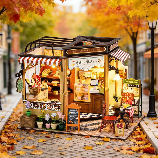 zuuton DIY Julia Bäckerei Puppenhaus-Set, mit LED-Beleuchtung, ab 14 Jahren - Bild 1