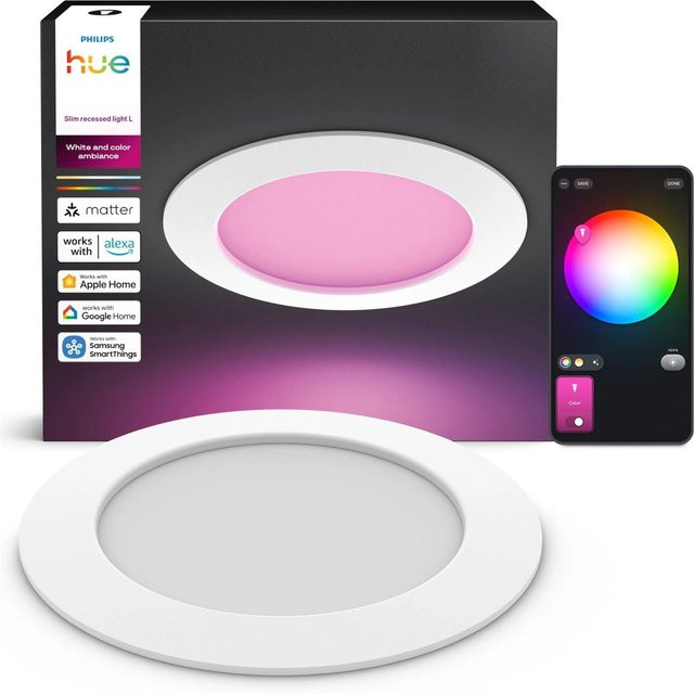 Philips Hue White & Color Ambiance LED-Einbauleuchte rund, Weiß, Durchmesser: 17 cm - Bild 1