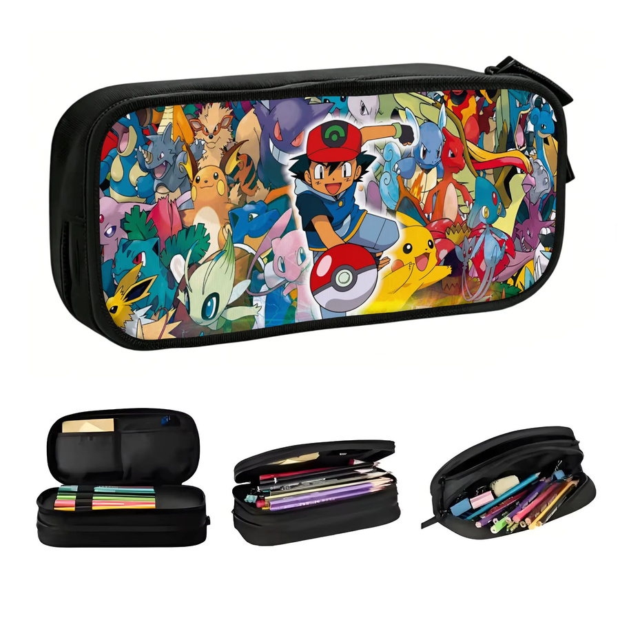 Bandai Pikachu Federmäppchen mit Thunderbolt-Print für Mädchen und Jungen, Mehrfarbig - Bild 2