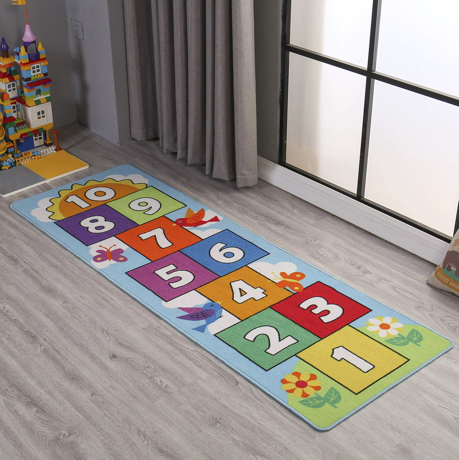 VIKAMA Kinderspielmatte mit Hüpfspiel-Motiv für Kinderzimmer und Wohnzimmer, Mehrfarbig - Bild 4