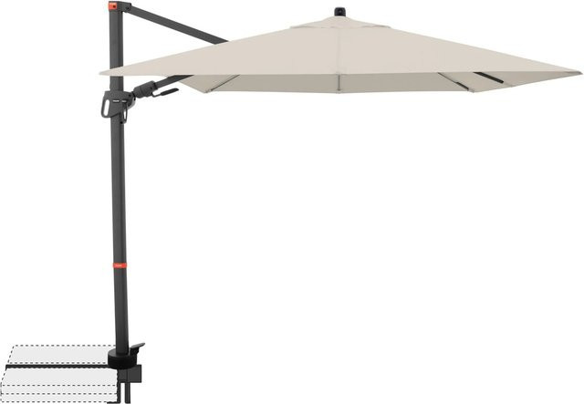 Doppler Ampelschirm MyZone in Natur mit Kurbelmechanik, B/T: 210 x 210 cm - Bild 1