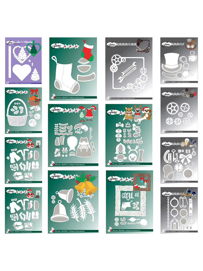 Lene Danske Tekster Silikonstempel und Metallstanzformen Weihnachtsglocken für Scrapbooking und DIY Basteldekoration in Silber - Bild 2