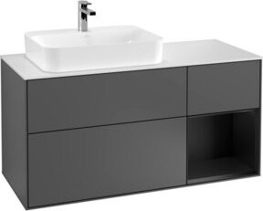 V&B Waschtischunterschrank Finion mit Wandbeleuchtung, Anthrazit lackiert, Breite: 120 cm, Tiefe: 50,1 cm, Höhe: 50,1 cm - Bild 1