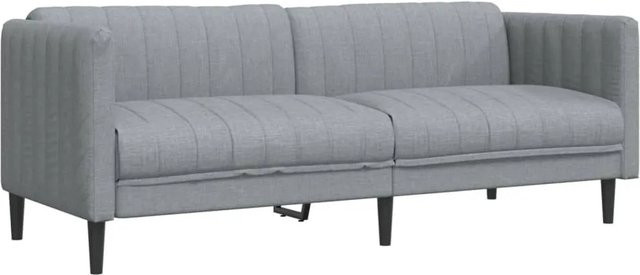 vidaXL 3-Sitzer Sofa in Hellgrau mit Stoffbezug und Massivholzrahmen, Modernes Design mit Armlehnen, B: 193,0 cm, H: 76,5 cm, T: 74,5 cm - Bild 1