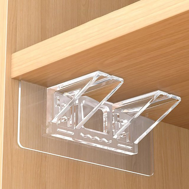 JETTING Wand-Aufhänger Klebehalterung Transparent für Küche und Schrank Regal-Unterstützung Clips - Bild 1