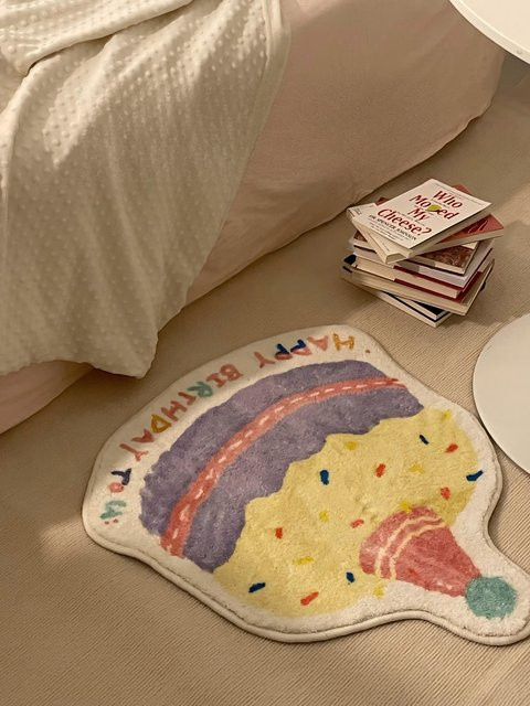 VIKAMA Kinderteppich mit Eis-Motiv, rutschfest und pflegeleicht, mehrfarbig - Bild 1