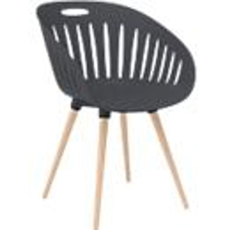 Topstar Outdoor-Stuhl T2023 Set aus 2 Stück, ergonomische Kunststoffschale mit Armlehnen und Buchefüßen, anthrazit - Bild 3