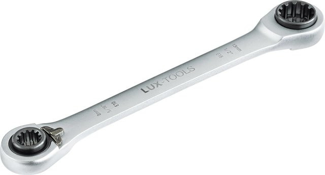 LUX-TOOLS 4-in-1 Ringschraubenschlüssel aus Chrom-Vanadium in Silber, 8 mm - 13 mm - Bild 1