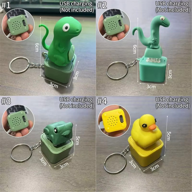 52TOYS Schlüsselanhänger, Eidechse, Frosch, Ente, Dekompressionsspielzeug - Bild 1