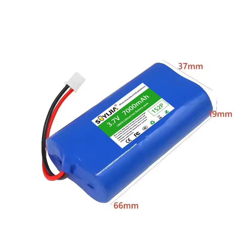 SUYIJIA Lithium-Akku 3,7V 1S2P 7000mAh 18650 mit integriertem BMS und XH2.54-2P Anschluss in Blau - Bild 2
