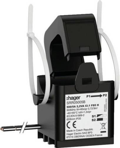 Hager Klappwandler SRR05005B Primärstrom 500A Sekundärstrom 5A in Schwarz - Bild 1