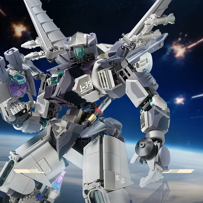 M MENBIS Star Battle Mech Roboter Baustein Set mit 600 Teilen in Grau - Bild 2
