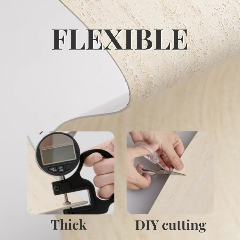 Selbstklebende 3D Tapete in Travertin-Optik, Beige, Stein-Look für dein Wohnzimmer - Bild 2
