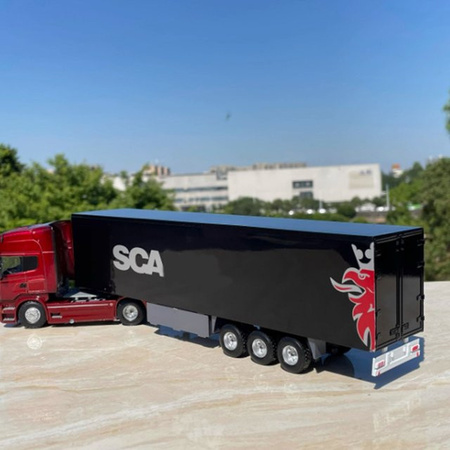 MASSDI Traktor-LKW, Simulationsmodell, Maßstab 1:50, Metall, Rot