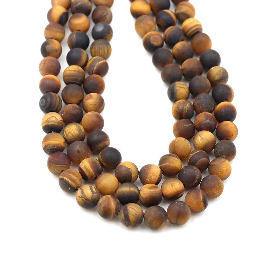 Perlen Tigerauge, Onyx, matt, 4-10 mm, Unisex - Bild 7