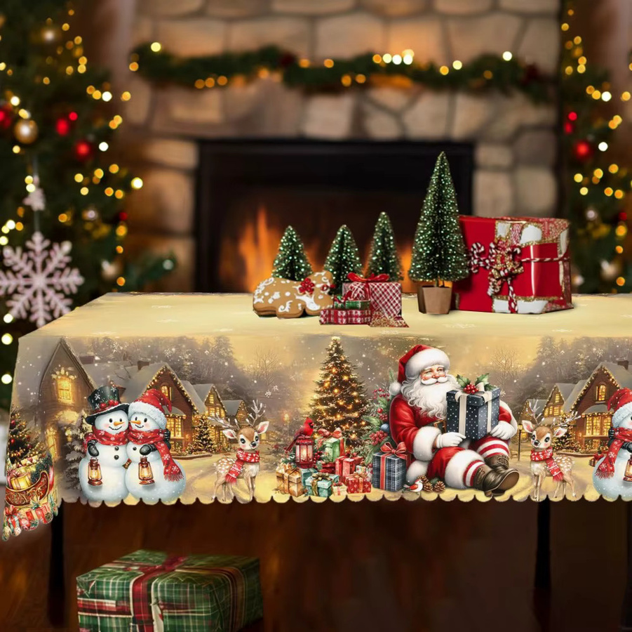 VIKAMA Weihnachts-Tischdecken-Set für Heiligabend und festliche Anlässe in Küche und Terrasse - Bild 3