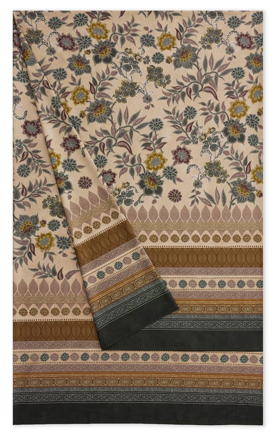 Bassetti Granfoulard Varigotti Bettwäsche aus Baumwolle in Salbeigrün und Beige mit floralem Muster - Bild 1