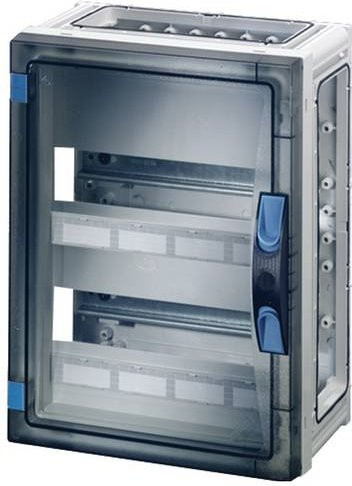 Hensel FP 1219 Kleinverteiler Aufputz in Weiß mit transparentem Deckel, 24 Teilungen und 2 Reihen - Bild 1
