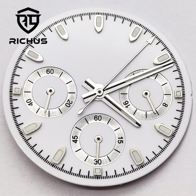 RICHUS Zifferblatt, 29,5 mm, Schwarz/Blau/Grau, Quarzwerk, VK63 - Bild 1