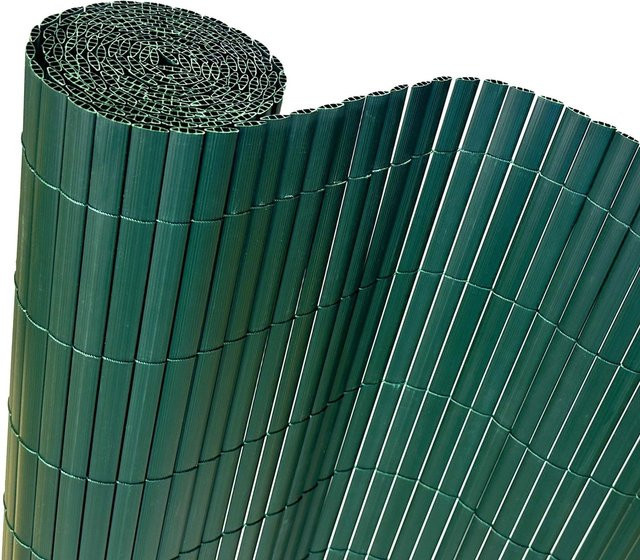 Floordirekt PVC Sichtschutzzaun UV-beständig und verstärkt in Grün, Höhe: 150 cm, Breite: 500 cm - Bild 1