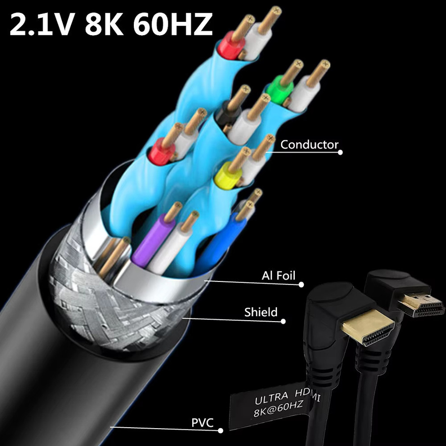 BSN HDMI 2.1 Verlängerungskabel in Schwarz für 8K60, 4K120 und 144Hz High-Speed Stecker-zu-Buchse Adapter Anschlusskabel - Bild 6