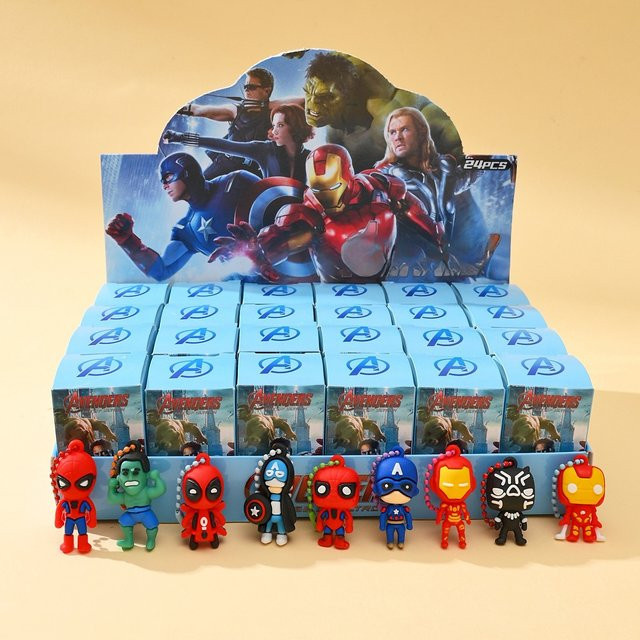 Hot Toys Marvel Comics Serie, Blindbox-Spielzeugfiguren Anhänger Schlüsselanhänger, 24-teiliges Set - Bild 1