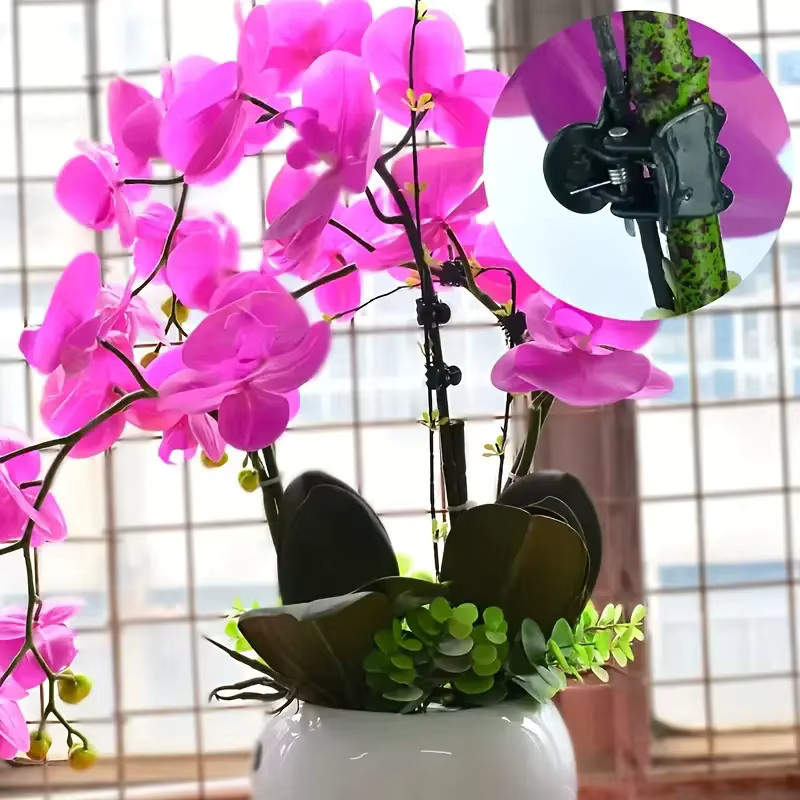 50 Stück Pflanzenklammern zur Unterstützung von Orchideen, Ranken und Blumen in Grün und Schwarz - Bild 3