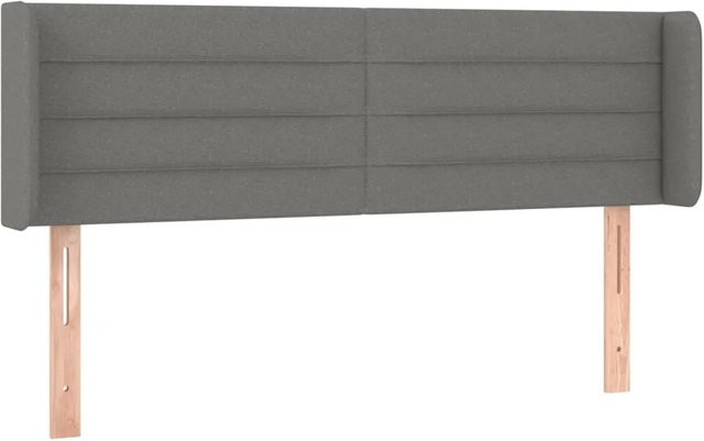 vidaXL LED Kopfteil Dunkelgrau mit USB-Ladeport und integrierter Beleuchtung, Breite: 147 cm, Tiefe: 16 cm, Höhe: 78-88 cm - Bild 1