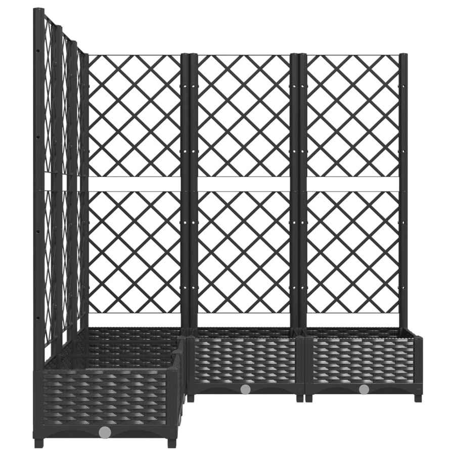 vidaXL Pflanzkübel mit Spalier aus Polypropylen in Schwarz, B/T/H: 120 x 120 x 121,5 cm - Bild 6
