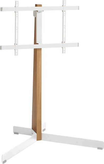 Vogel's COMFORT TVS TV-Standfuß Bodenständer für Fernseher von 101,6 cm bis 195,6 cm, drehbar, Eichenholz und Stahl, Weiß/Braun - Bild 1