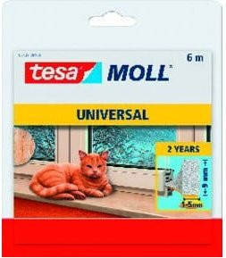 tesa Universal Fensterdichtung und Türdichtung aus Schaumstoff in Weiß, selbstklebend, Breite: 1,5 cm, Länge: 6 m - Bild 2