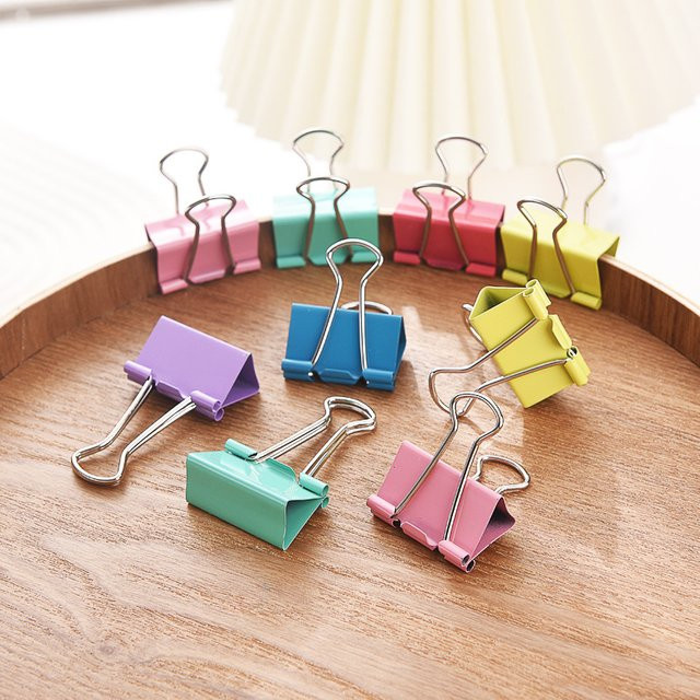 10 Stück bunte Schwalbenschwanz-Clips aus Metall für dein Handjournal, Set mit 19 mm, 25 mm und 32 mm - Bild 1