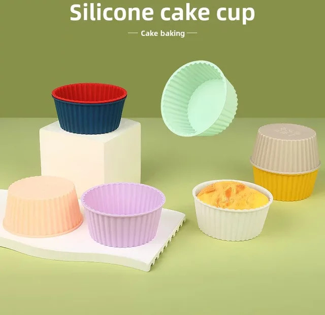 Wiederverwendbare Silikon Backform für Airfryer und Ofen, runde Kuchenform für Pudding und Gebäck, Farbe: Grün - Bild 1