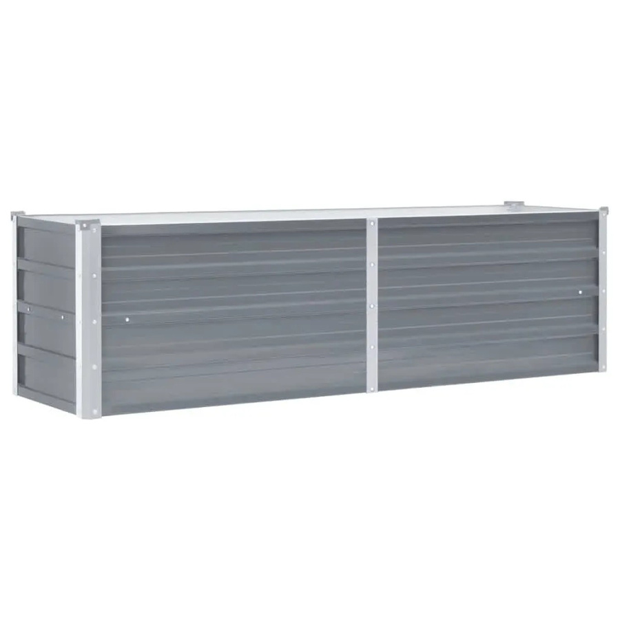 vidaXL Garten-Hochbeet aus verzinktem Stahl in Grau, B/T/H: 160 x 40 x 45 cm - Bild 2