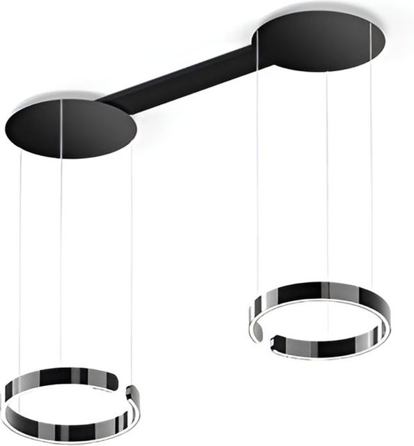 Occhio Mito sospeso due LED-Pendelleuchte in Schwarz matt und Dark Chrome mit 40 LEDs, höhenverstellbar von 50 bis 200 cm, dimmbar mit CCT-Steuerung für deine Tischbeleuchtung - Bild 1