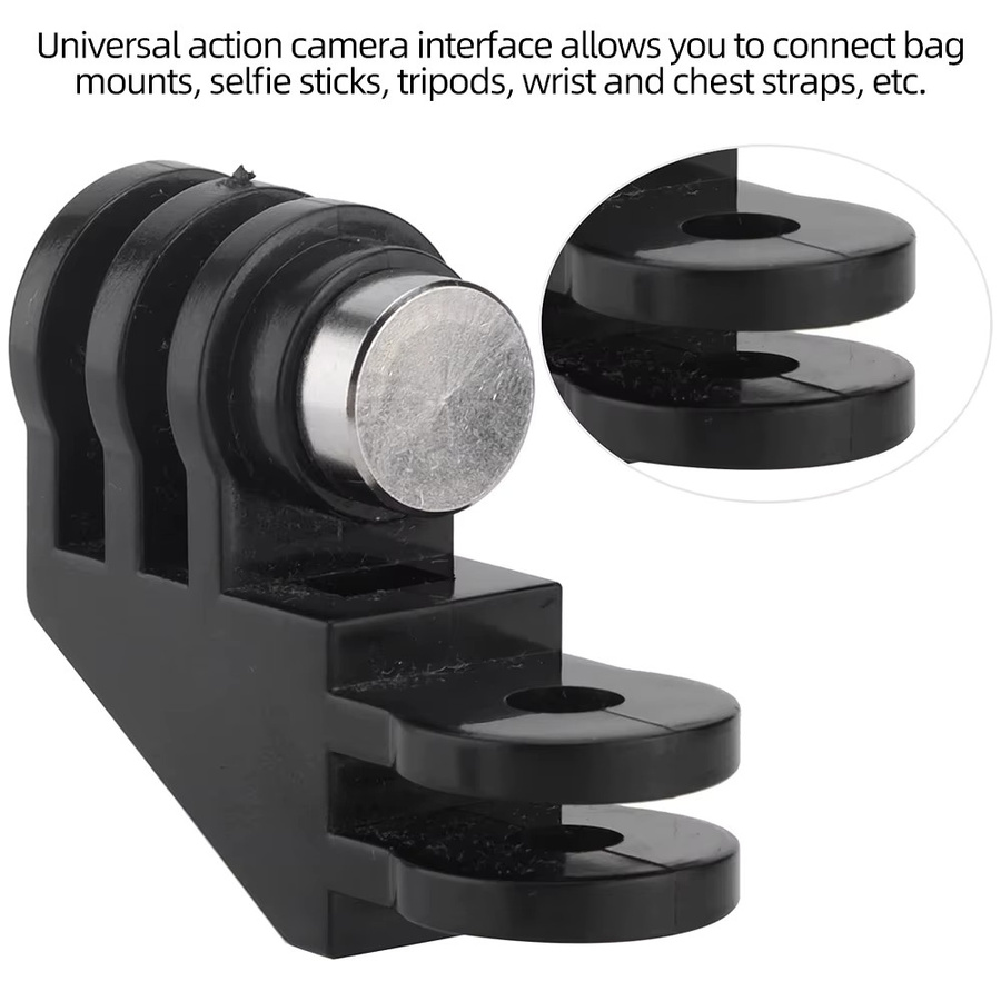 EXSKOF 90 Grad Vertikaler Adapter Stativhalterung für GoPro Hero, Insta360, SJCAM, AKASO und DJI OSMO Action-Kameras, Schwarz - Bild 4
