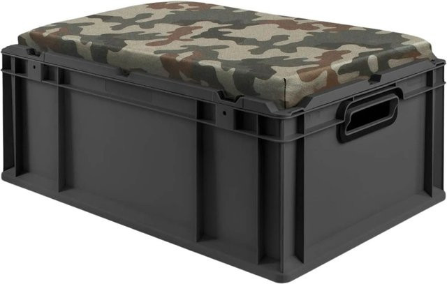 PROREGAL Eurobox Nextgen Seat Box Camouflage Sitzbox in Schwarz und Grün, H x B x T: 26,5 x 40 x 60 cm - Bild 1