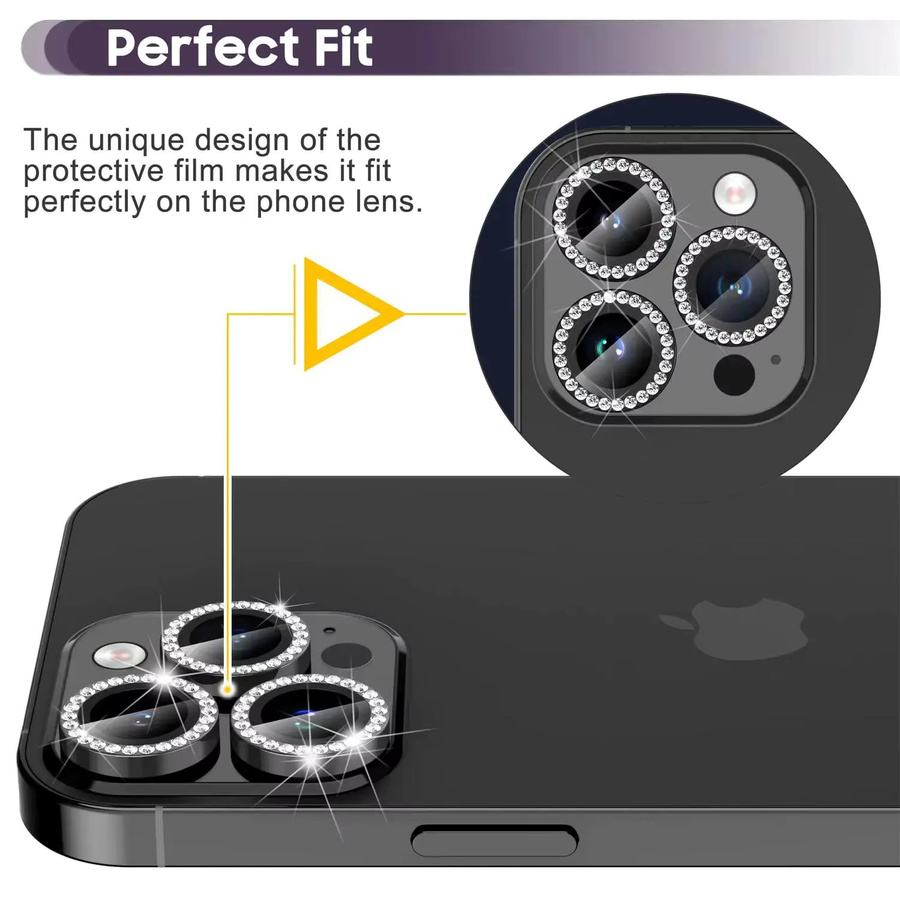Steinglas-Kameraschutz Set für Apple iPhone 16 15 14 13 12 11 Pro Max Mini und iPhone 16e 17e Air in Schwarz - Bild 2