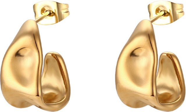 Ohrringe Unregelmäßige Geometrie, Gold Farbe, Edelstahl, Damen - Bild 1