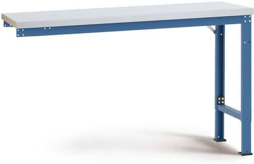 Manuflex WP7006.5012 Werkbank Anbaumodul höhenverstellbar in Licht-Blau (RAL 5012) mit Stahl und Holz, B/T/H: 100 x 125 x 70 cm - Bild 1