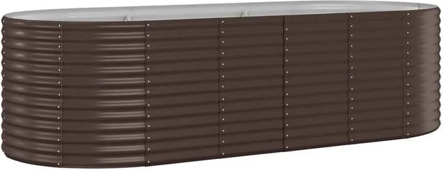 vidaXL Hochbeet aus verzinktem Stahl in Braun, B: 249 cm, T: 100 cm, H: 68 cm - Bild 1