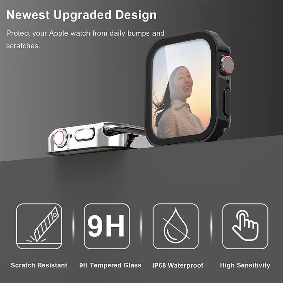 Displayschutz aus gehärtetem Glas für Apple Watch Serie 11 10 9 8 7 6 5 SE in Transparent - Bild 3