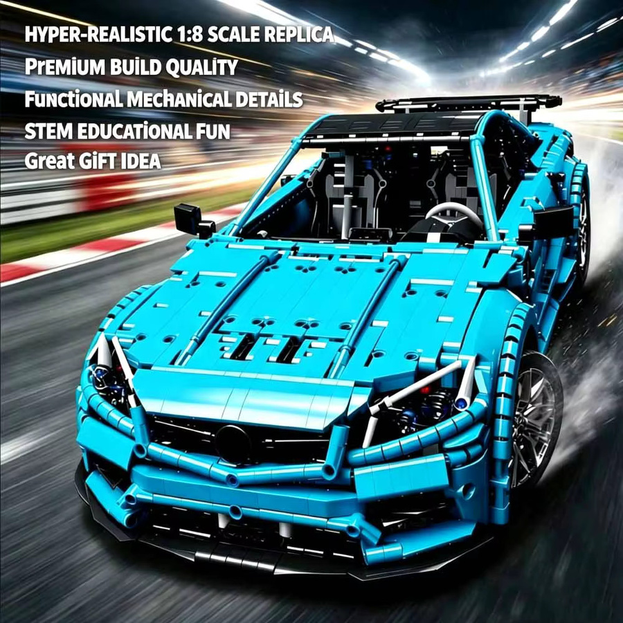 Doinbby Technischer Hochgeschwindigkeits-Supersportwagen C63 AM-G Modellbausatz, 4129 Teile - Bild 2