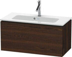 Duravit Waschtischunterschrank Compact L-Cube, Nussbaum gebürstet, Braun, Wandhängend, B: 82 cm, T: 39,1 cm - Bild 1