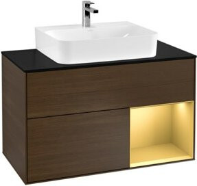 V&B Waschtischunterschrank Finion 100 mit Wandbeleuchtung, Breite: 100 cm, Höhe: 50,1 cm, Tiefe: 50,1 cm - Bild 1