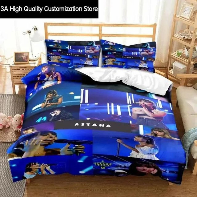 Bettwäscheset Aitana Ocana mit Bettbezug und Kissenbezug, Blau, Microfaser, B/H: 155 x 215 cm - Bild 1