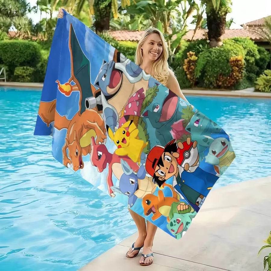 Potdemiel Pokémon Pikachu Strandtuch aus Mikrofaser, schnell trocknend und sandfrei, Multicolor - Bild 4